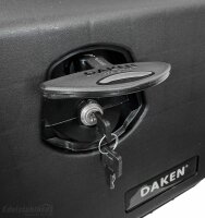 Daken J021 + inkl. Vertikaler Halter VH402, Werkzeugkasten, Stauboxen, Staukasten LKW, Unterflurbox, 400 x 350 x300 mm, ca. 21 Liter