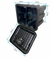 Daken J021 - Daken Just 400 - 81101, Werkzeugkasten, Stauboxen, Staukasten LKW, Unterflurbox, 400 x 350 x300 mm, ca. 21 Liter