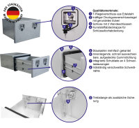 ADE Schubladenkasten Edelstahl 1000 x 600 x 600, Staukasten, Staubox, Unterflurbox