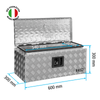 Daken ZEN Deichselbox Alu Riffelblech 600 x 300 x 300 mm, Anh&auml;ngerbox, Staukasten, Staubox