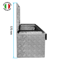 Daken ZEN Deichselbox Alu Riffelblech 700 x 300 x 300 mm, Anh&auml;ngerbox, Staukasten, Staubox