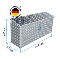 ADE Seitenkasten Alu Riffelblech 1100 x 220 x 400 mm,...