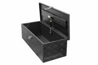 Truckbox DB055 Schwarz, Deichselbox, Werkzeugbox, Alu Riffelblech, Transportbox, Alu Transportkiste, Anh&auml;ngerkiste ca. 57 Liter