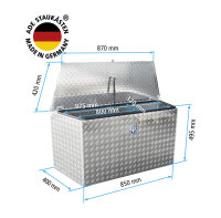 ADE Premium Trapez Deichselbox Alu Riffelblech 1100 (850)...