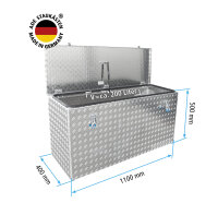 ADE Premium Deichselbox Alu Riffelblech 1100 x 400 x 500...