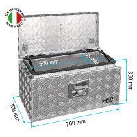 Daken ZEN Deichselbox Alu Riffelblech 700 x 300 x 300 mm, Anh&auml;ngerbox, Staukasten, Staubox