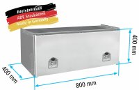 ADE Schubdeckelkasten Edelstahl 800 x 400 x 400 mm, Werkzeugkasten, Staukasten, Staubox, Unterflurbox