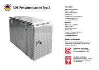 ADE Pritschenkasten Typ 2 Alu Riffelblech 1100 x 560 x 780 mm, Pritschenbox, Heckbox