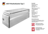 ADE Pritschenkasten Typ 3 Alu Riffelblech 1850 x 510 x 650 mm + zwei seitlichen T&uuml;ren, Pritschenbox, Heckbox