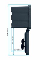 Daken J040 + inkl. L-Halter VHL 451, Werkzeugkasten, Stauboxen, Staukasten LKW, Unterflubox, 750 x 350 x 300 mm, ca. 40 Liter