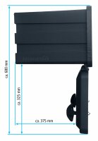 Daken J065 + inkl. Horizontaler Halter HH421, Werkzeugkasten, Stauboxen, Staukasten LKW, Unterflubox, 750 x 350 x 450 mm, ca. 65 Liter