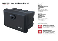 Daken J071 - Daken Just 600 - 81104, Werkzeugkasten, Stauboxen, Staukasten LKW, Unterflurbox, 600 x 416 x 458 mm, ca. 71,5 Liter