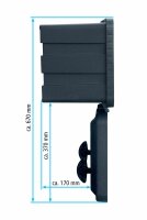 Daken J090 + inkl. Horizontaler Halter HH420, Werkzeugkasten, Stauboxen, Staukasten LKW, Unterflubox, 900 x 367 x 450 mm, ca. 90 Liter