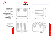 Daken A110 + inkl. Vertikaler Halter VH401, Werkzeugkasten, Stauboxen, Staukasten LKW, Unterflurbox, 685 x 503 x 500 mm, ca. 109 Liter