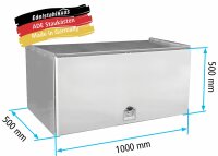 ADE Schubdeckelkasten Edelstahl 1000 x 500 x 500 mm, Werkzeugkasten, Staukasten, Staubox, Unterflurbox