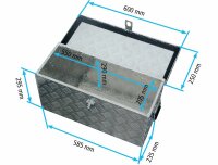 Truckbox D040 + inkl. Montagesatz MON4002 Deichselbox, Werkzeugbox, Alu Riffelblech, Transportbox, Alu Transportkiste, Anh&auml;ngerkiste - ca. 40 Liter