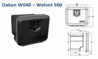Daken W040 - Daken Welvet 500 - 81002, Werkzeugkasten, Stauboxen, Staukasten LKW, Unterflurbox, 480 x 300 x 340 mm, ca. 39 Liter