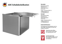 ADE Schubdeckelkasten Edelstahl, Deckel poliert 400 x 600 x 600 mm, Werkzeugkasten, Staukasten, Staubox, Unterflurbox