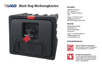 Lago BD082 + inkl. Vertikalter Halter VH070, Lago Black Dog, Werkzeugkasten, Staukasten LKW, Stauboxen, Unterflurbox, 700 x 450 x 470 mm, ca. 108 Liter