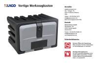 Lago V046 + inkl. Vertikaler Halter VH075, Lago Vertigo, Werkzeugkasten, Staukasten LKW, Stauboxen, Unterflurbox, 750 x 360 x 350 mm, ca. 55 Liter