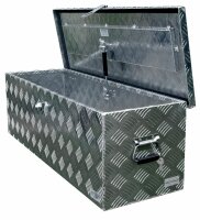 Truckbox D100 + inkl. Montagesatz MON4002 Deichselbox, Werkzeugbox, Alu Riffelblech, Transportbox, Alu Transportbox, Anhängerkiste - ca. 95 Liter