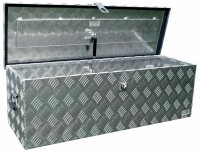 Truckbox D100 + inkl. Montagesatz MON4002 Deichselbox, Werkzeugbox, Alu Riffelblech, Transportbox, Alu Transportbox, Anh&auml;ngerkiste - ca. 95 Liter