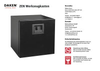 LKW Staukasten schwarz 400 x 400 x 400 Daken ZEN Werkzeugkasten + Daken Kette