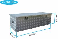 Truckbox D280 Deichselbox, Werkzeugbox, Alu Riffelblech,...