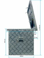 Truckbox D280 Deichselbox, Werkzeugbox, Alu Riffelblech, Transportbox, Alu Transportkiste, Anhängerkiste - ca. 280 Liter
