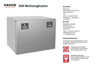 Edelstahl Staukasten 1200 x 600 x 600 Daken ZEN Werkzeugkasten Edelstahl matt + Daken D&auml;mpfer