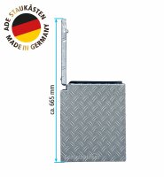 ADE Premium Trapez Deichselbox Alu Riffelblech 800 (600) x 300 x 350 mm, Anh&auml;ngerbox, Staukasten, Staubox
