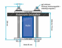 ADE Premium Deichselbox Alu Riffelblech 480 x 300 x 250 mm, Anh&auml;ngerbox, Staukasten, Staubox inkl. MON2012