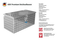 ADE Premium Deichselbox Alu Riffelblech 800 x 300 x 350 mm, Anh&auml;ngerbox, Staukasten, Staubox