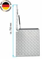 ADE Premium Deichselbox Alu Riffelblech 1000 x 350 x 400 mm, Anhängerbox, Staukasten, Staubox