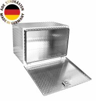 ADE Werkzeugkasten Alu Riffelblech 800 x 500 x 500 mm, Staukasten, Staubox, Unterflurbox + 2 x ADE Gasdruckfeder bis zu 130&deg;