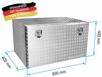 ADE Werkzeugkasten Alu Riffelblech 800 x 400 x 400 mm,...