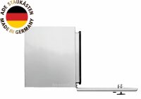 ADE Werkzeugkasten Edelstahl, Deckel poliert 1000 x 500 x 600 mm, Staukasten, Staubox, Unterflurbox + 2 x ADE Gasdruckfeder bis zu 130&deg;