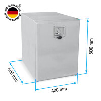 ADE Werkzeugkasten Edelstahl 400 x 600 x 600, Staukasten, Staubox, Unterflurbox