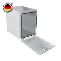 ADE Werkzeugkasten Edelstahl 400 x 600 x 600, Staukasten, Staubox, Unterflurbox