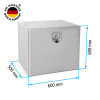 ADE Werkzeugkasten Edelstahl 600 x 500 x 600, Staukasten, Staubox, Unterflurbox