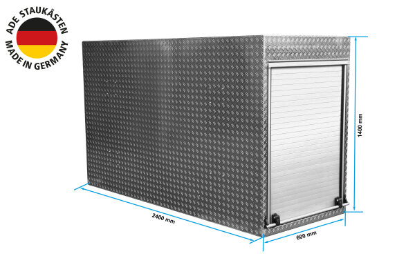 ADE Hinterfahrerhauskasten aus Aluminium Riffelblech 600 x 1400 x 2400